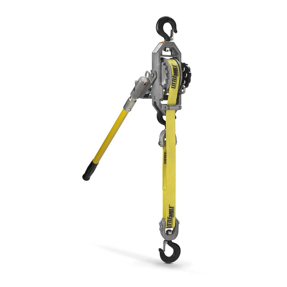 Little Mule - Manual Hoists-Chain, Rope & Strap; Type: Lever ; Lifting Material: Strap ; Capacity (Lb.): 1500 ; Lift Height (Feet): 14 ; Lift Height (Inch): 168 ; Minimum Headroom: 23.0 - Exact Tool & Supply