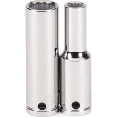 Williams - Hand Sockets; Drive Size (Inch): 1/2 ; Size (Inch): 9/16 ; Type: Deep Socket ; Tool Type: Tethered Hand Socket ; Number of Points: 12 ; Finish/Coating: Chrome - Exact Tool & Supply