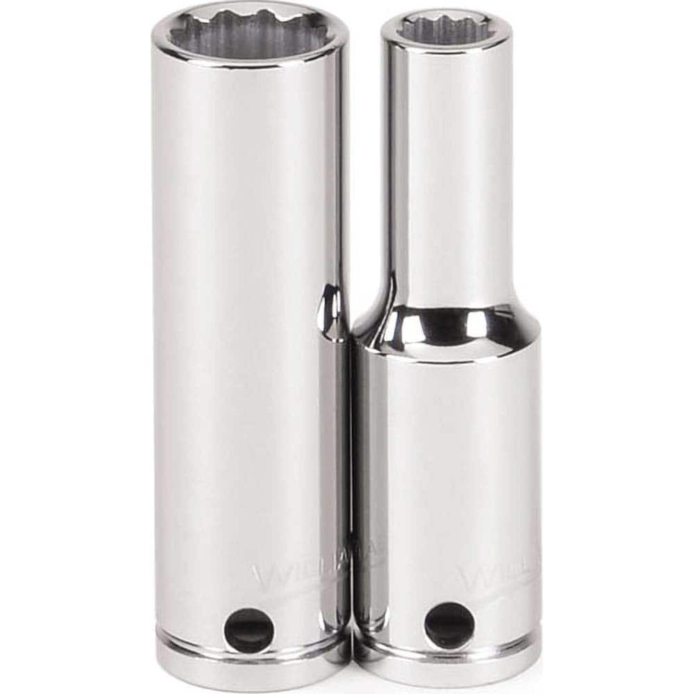 Williams - Hand Sockets; Drive Size (Inch): 1/2 ; Size (Inch): 7/8 ; Type: Deep Socket ; Tool Type: Tethered Hand Socket ; Number of Points: 12 ; Finish/Coating: Chrome - Exact Tool & Supply