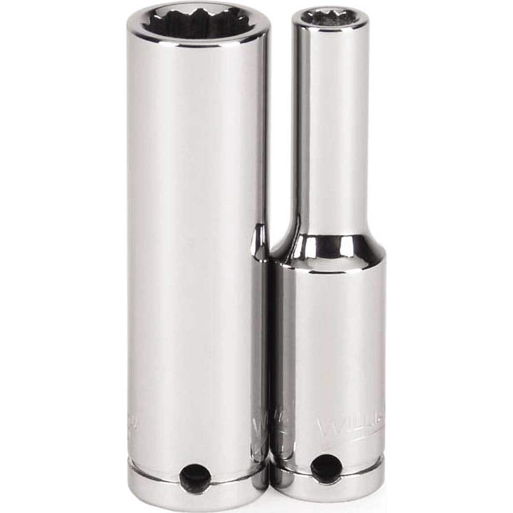 Williams - Hand Sockets; Drive Size (Inch): 1/4 ; Size (Inch): 3/8 ; Type: Deep Socket ; Tool Type: Tethered Hand Socket ; Number of Points: 12 ; Finish/Coating: Chrome - Exact Tool & Supply