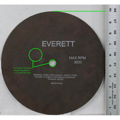 Everett - Cutoff Wheels; Tool Compatibility: Chop Saws; Cut-Off Saw; Electric-Powered Saw; Portable Saw; Shop Saw; Stationary Saw ; Wheel Diameter (Inch): 10 ; Hole Size (Decimal Inch): 0.0620 ; Hole Size (mm): 1.250 ; Wheel Thickness (Inch): .625 ; Abra - Exact Tool & Supply