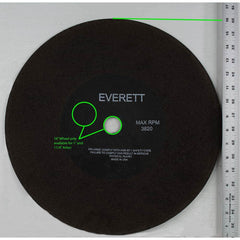 Everett - Cutoff Wheels; Tool Compatibility: Chop Saws; Cut-Off Saw; Electric-Powered Saw; Portable Saw; Shop Saw; Stationary Saw ; Wheel Diameter (Inch): 16 ; Wheel Thickness (Inch): .170 ; Abrasive Material: Aluminum Oxide ; Maximum RPM: 2590.000 ; Gri - Exact Tool & Supply