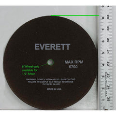 Everett - Cutoff Wheels; Tool Compatibility: Chop Saws; Cut-Off Saw; Electric-Powered Saw; Portable Saw; Shop Saw; Stationary Saw ; Wheel Diameter (Inch): 8 ; Wheel Thickness (Inch): .085 ; Abrasive Material: Aluminum Oxide ; Maximum RPM: 6700.000 ; Grit - Exact Tool & Supply