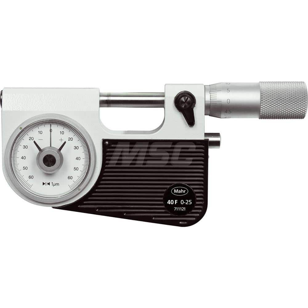 Mahr - Mechanical Indicating Micrometers; Minimum Measurement (Inch): 0.9800 ; Minimum Measurement (mm): 25 ; Minimum Measurement (Decimal Inch): 0.9800 ; Maximum Measurement (Inch): 1.9680 ; Maximum Measurement (Decimal Inch): 1.9680 ; Maximum Measureme - Exact Tool & Supply