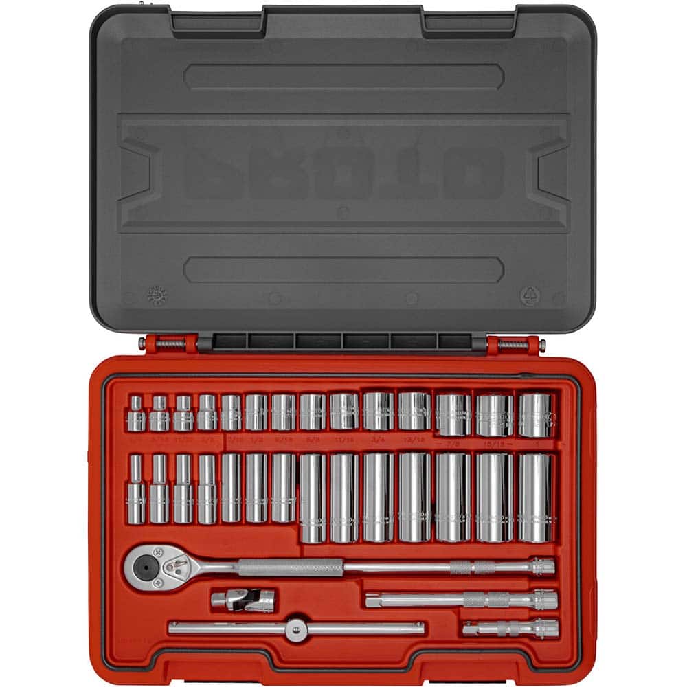 Proto - Socket Sets; Measurement Type: SAE ; Drive Size: 0.375 ; Minimum Size (Inch): 3/8 ; Maximum Size (Inch): 1 ; Tool Type: Socket Set ; Number of Pieces: 34.000 - Exact Tool & Supply