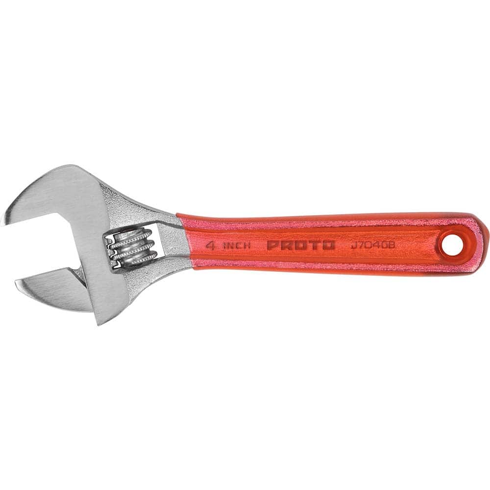 Proto - Adjustable Wrenches; Wrench Type: Adjustable ; Wrench Size (Inch): 4 ; Jaw Capacity (Inch): 1/2 ; Material: Steel ; Finish/Coating: Satin ; ANSI Spec: B107.8m - Exact Tool & Supply