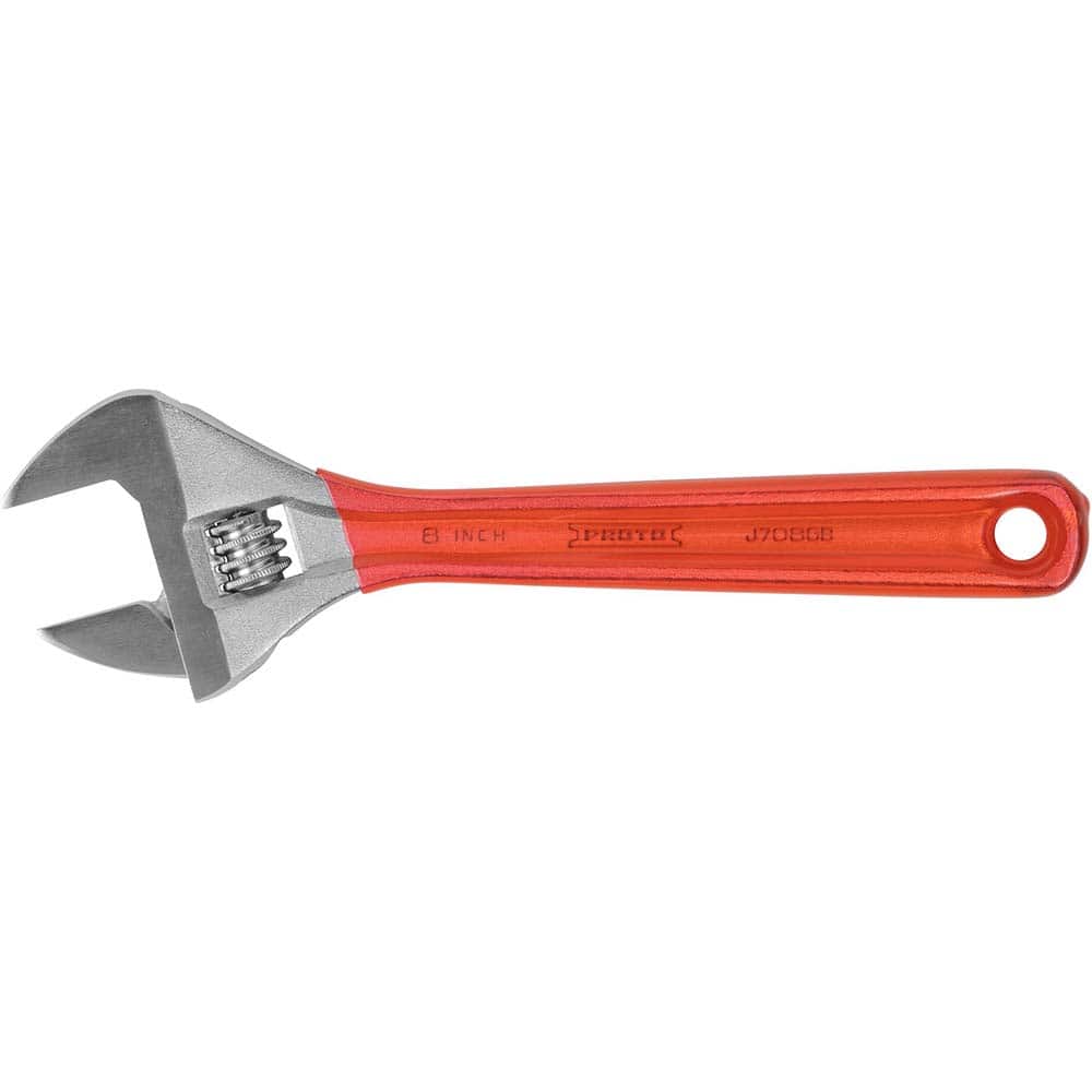 Proto - Adjustable Wrenches; Wrench Type: Adjustable ; Wrench Size (Inch): 8 ; Jaw Capacity (Inch): 1-1/8 ; Material: Steel ; Finish/Coating: Satin ; ANSI Spec: B107.8m - Exact Tool & Supply
