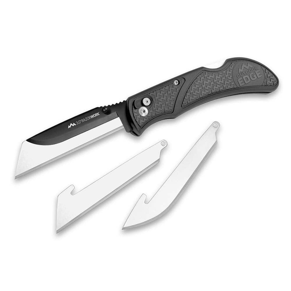 Outdoor Edge - Pocket & Folding Knives; Knife Type: Folding Knife ; Edge Type: Plain Edge ; Blade Length (Inch): 3 ; Handle Material: Glass-Reinforced Nylon ; Closed Length: 4-1/10 (Inch); Number of Edges: 1 - Exact Tool & Supply