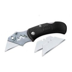 Outdoor Edge - Utility Knives, Snap Blades & Box Cutters; Type: Utility Knife ; Blade Type: Plain Edge ; Number of Blades Included: 3 ; Number of Blades: 3 ; Handle Material: Glass-Reinforced Nylon ; Color: Black - Exact Tool & Supply