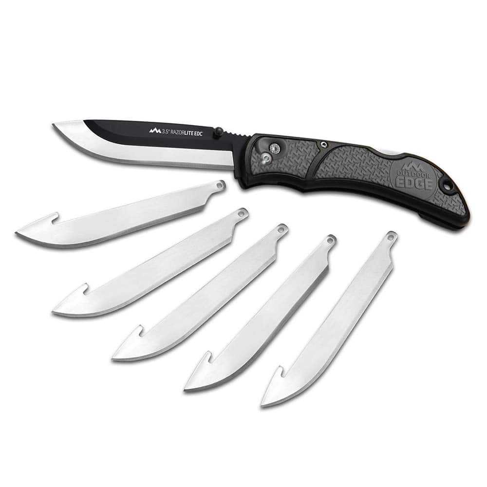 Outdoor Edge - Pocket & Folding Knives; Knife Type: Folding Knife ; Edge Type: Plain Edge ; Blade Length (Inch): 3-1/2 ; Handle Material: Glass-Reinforced Nylon with TPE ; Closed Length: 4-1/2 (Inch); Number of Edges: 1 - Exact Tool & Supply