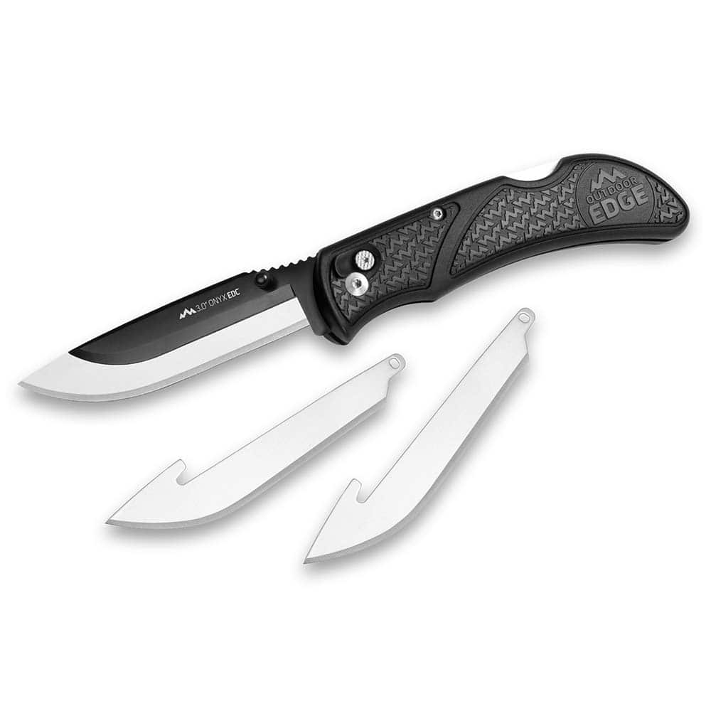 Outdoor Edge - Pocket & Folding Knives; Knife Type: Folding Knife ; Edge Type: Plain Edge ; Blade Length (Inch): 3 ; Handle Material: Glass-Reinforced Nylon ; Closed Length: 4-1/2 (Inch); Number of Edges: 1 - Exact Tool & Supply