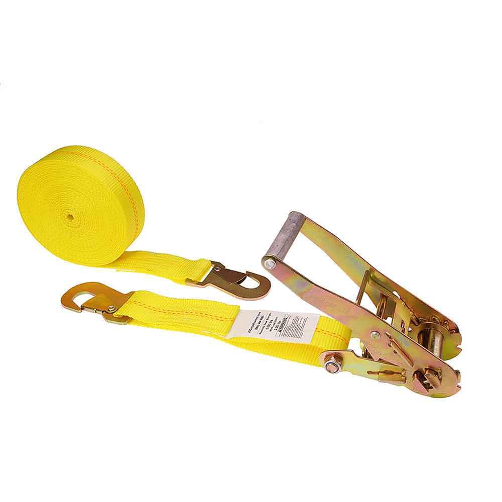 US Cargo Control - Slings & Tiedowns (Load-Rated); Type: Ratchet Tie Down ; Length (Feet): 30 ; Basket Capacity (Lb.): 2000 ; Material: Polyester ; Color: Yellow - Exact Tool & Supply