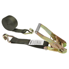 US Cargo Control - Slings & Tiedowns (Load-Rated); Type: Ratchet Tie Down ; Length (Feet): 27 ; Basket Capacity (Lb.): 3333 ; Material: Polyester ; Color: Olive - Exact Tool & Supply