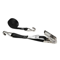 US Cargo Control - Slings & Tiedowns (Load-Rated); Type: Ratchet Tie Down ; Length (Feet): 10 ; Basket Capacity (Lb.): 500 ; Material: Polyester ; Color: Black - Exact Tool & Supply