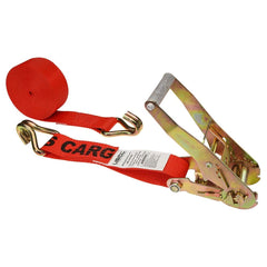 US Cargo Control - Slings & Tiedowns (Load-Rated); Type: Ratchet Tie Down ; Length (Feet): 30 ; Basket Capacity (Lb.): 3333 ; Material: Polyester ; Color: Red - Exact Tool & Supply