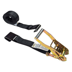 US Cargo Control - Slings & Tiedowns (Load-Rated); Type: Ratchet Tie Down ; Length (Feet): 12 ; Basket Capacity (Lb.): 3333 ; Material: Polyester ; Color: Black - Exact Tool & Supply