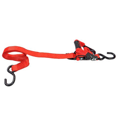 US Cargo Control - Slings & Tiedowns (Load-Rated); Type: Ratchet Tie Down ; Length (Feet): 8 ; Basket Capacity (Lb.): 666 ; Material: Polyester ; Color: Red - Exact Tool & Supply