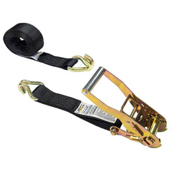 US Cargo Control - Slings & Tiedowns (Load-Rated); Type: Ratchet Tie Down ; Length (Feet): 18 ; Basket Capacity (Lb.): 3333 ; Material: Polyester ; Color: Black - Exact Tool & Supply