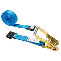 US Cargo Control - Slings & Tiedowns (Load-Rated); Type: Ratchet Tie Down ; Length (Feet): 27 ; Basket Capacity (Lb.): 3333 ; Material: Polyester ; Color: Blue - Exact Tool & Supply