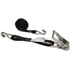 US Cargo Control - Slings & Tiedowns (Load-Rated); Type: Ratchet Tie Down ; Length (Feet): 10 ; Basket Capacity (Lb.): 1000 ; Material: Polyester ; Color: Black - Exact Tool & Supply