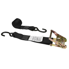 US Cargo Control - Slings & Tiedowns (Load-Rated); Type: Ratchet Tie Down ; Length (Feet): 8 ; Basket Capacity (Lb.): 333 ; Material: Polyester ; Color: Black - Exact Tool & Supply