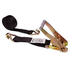 US Cargo Control - Slings & Tiedowns (Load-Rated); Type: Ratchet Tie Down ; Length (Feet): 24 ; Basket Capacity (Lb.): 3333 ; Material: Polyester ; Color: Black - Exact Tool & Supply