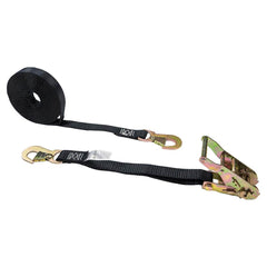 US Cargo Control - Slings & Tiedowns (Load-Rated); Type: Ratchet Tie Down ; Length (Feet): 20 ; Basket Capacity (Lb.): 1100 ; Material: Polyester ; Color: Black - Exact Tool & Supply