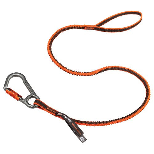 3108F Standard Orange Tool Lanyard Single Locking Carabiner - 15Lbs - Exact Tool & Supply