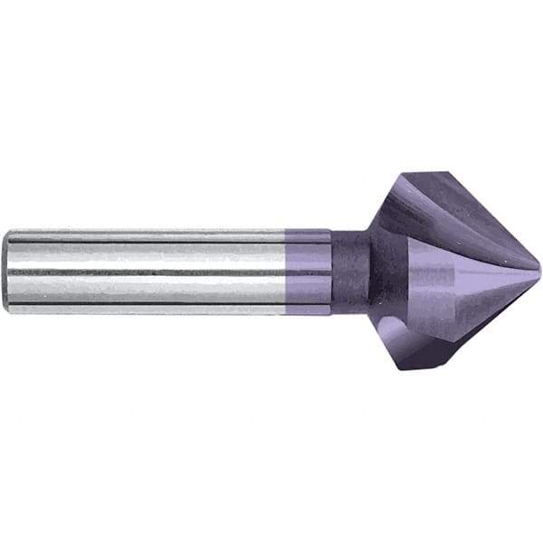 Magafor - 10.4mm Head Diam, 15/64" Shank Diam, 90° Cobalt Countersink - 1-3/4" OAL, Single End, Straight Shank, Right Hand Cut - Exact Tool & Supply