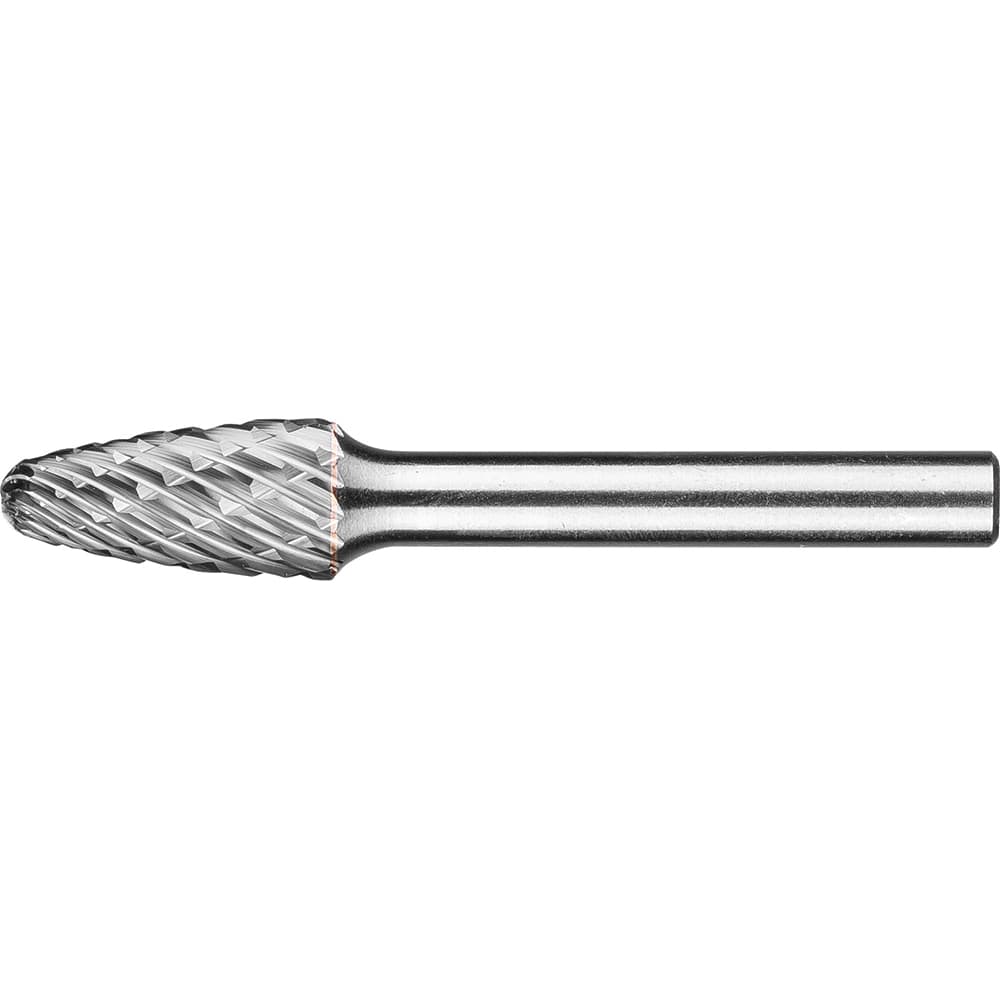 PFERD - SF-3, 3/8" Cut Diam, 1/4" Shank Diam, Carbide End Cut Tree with Radius End Burr - Exact Tool & Supply