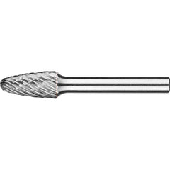 PFERD - SF-3, 3/8" Cut Diam, 1/4" Shank Diam, Carbide End Cut Tree with Radius End Burr - Exact Tool & Supply