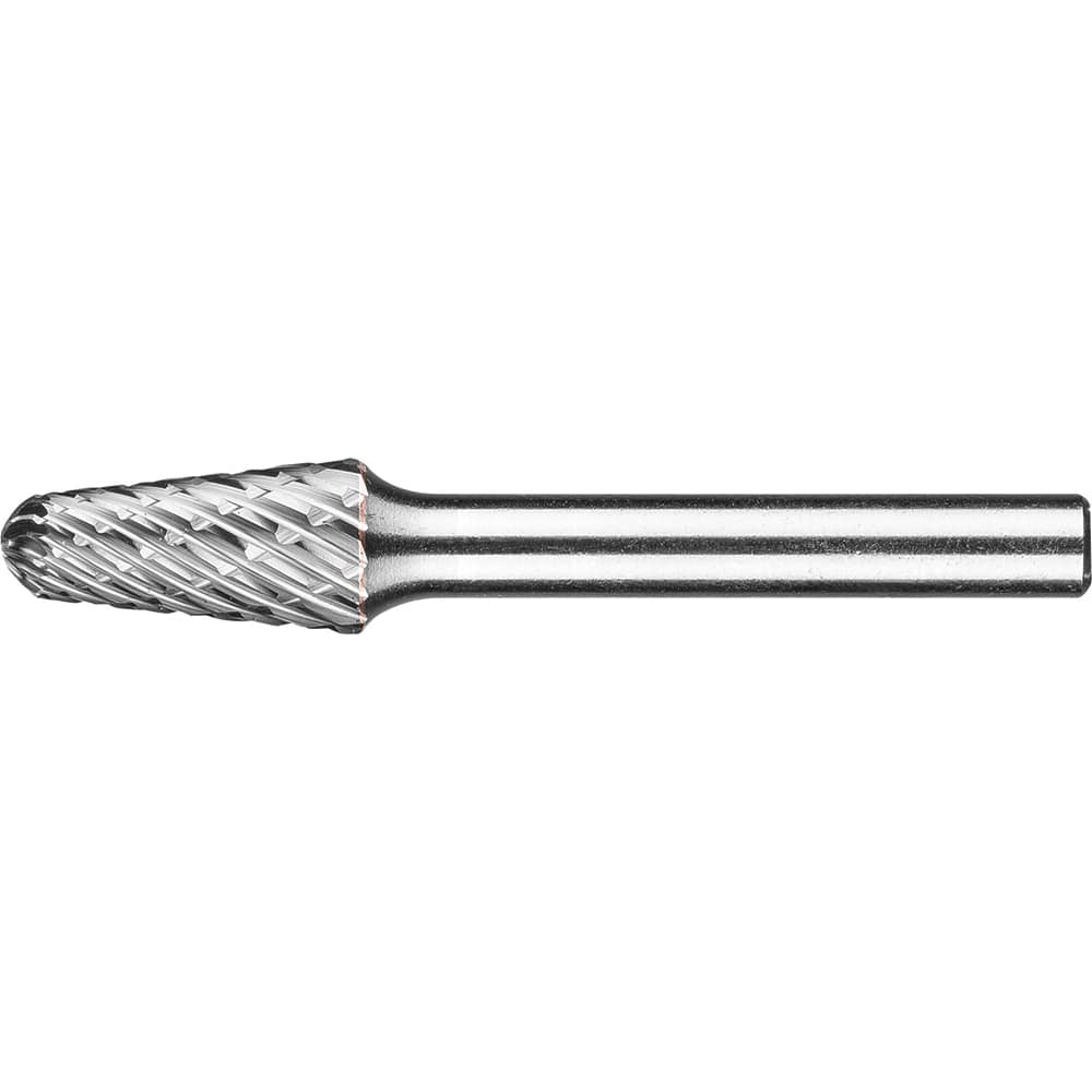 PFERD - SL-3, 3/8" Cut Diam, 1/4" Shank Diam, Carbide Diamond Pattern Tree with Radius End Burr - Exact Tool & Supply