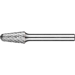 PFERD - SL-3, 3/8" Cut Diam, 1/4" Shank Diam, Carbide Diamond Pattern Tree with Radius End Burr - Exact Tool & Supply