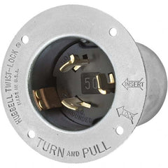 Hubbell Wiring Device-Kellems - 600 VAC 250 VDC 50A NonNEMA Industrial Twist Lock Inlet - Exact Tool & Supply
