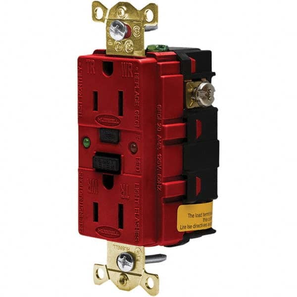 Hubbell Wiring Device-Kellems - GFCI Receptacles Grade: Industrial Color: Red - Exact Tool & Supply