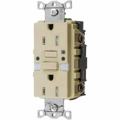 Hubbell Wiring Device-Kellems - GFCI Receptacles Grade: Commercial Color: Ivory - Exact Tool & Supply