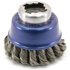 Osborn - 2-1/2" Diam 5/8-11 Threaded Arbor Stainless Steel Fill Cup Brush - Exact Tool & Supply