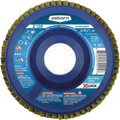 Osborn - 4-1/2" 120 Grit 5/8-11 Center Hole Type 27 Zirconia Alumina Flap Disc - Exact Tool & Supply