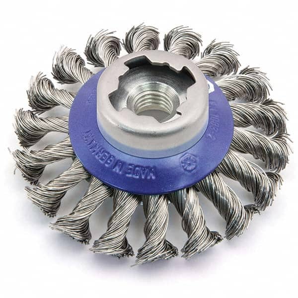 Osborn - 4-1/2" OD, 5/8-11 Arbor Hole, Knotted Steel Wheel Brush - Exact Tool & Supply