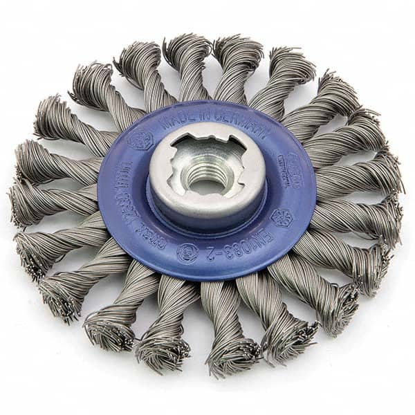 Osborn - 5" OD, 5/8-11 Arbor Hole, Knotted Stainless Steel Wheel Brush - Exact Tool & Supply