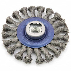 Osborn - 5" OD, 5/8-11 Arbor Hole, Knotted Stainless Steel Wheel Brush - Exact Tool & Supply