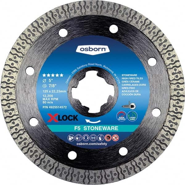 Osborn - 5 x 0.09, 7/8" Hole Diamond Cutoff Wheel - Exact Tool & Supply
