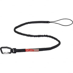 Milwaukee Tool - Tool Holding Accessories; Type: Tool Lanyard ; Connection Type: Carabiner ; Length: 54.00 ; Length (Decimal Inch): 54.00 ; Additional Info: 15lb 54" Extended Reach Locking Tool Lanyard ; Color: Black - Exact Tool & Supply
