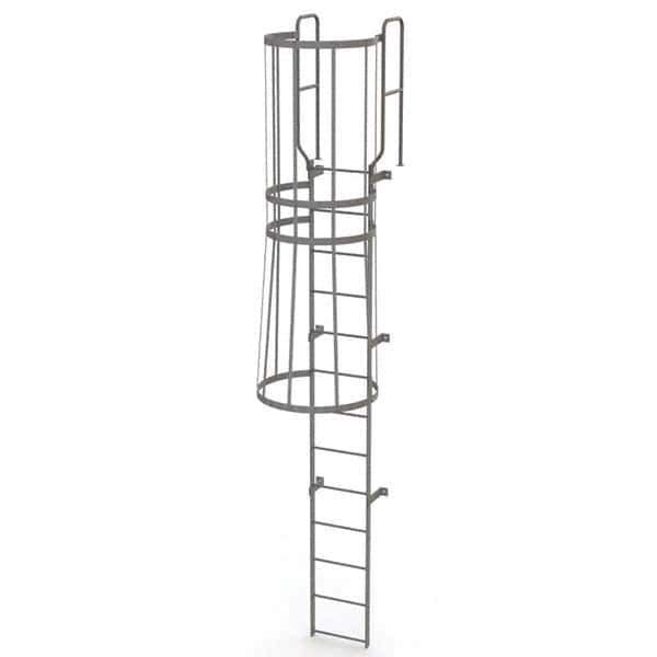 TRI-ARC - Rolling & Wall Mounted Ladders & Platforms Type: Fixed Ladder Style: Safety Cage - Exact Tool & Supply