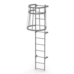 TRI-ARC - Rolling & Wall Mounted Ladders & Platforms Type: Fixed Ladder Style: Safety Cage - Exact Tool & Supply