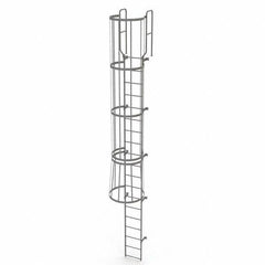TRI-ARC - Rolling & Wall Mounted Ladders & Platforms Type: Fixed Ladder Style: Safety Cage - Exact Tool & Supply