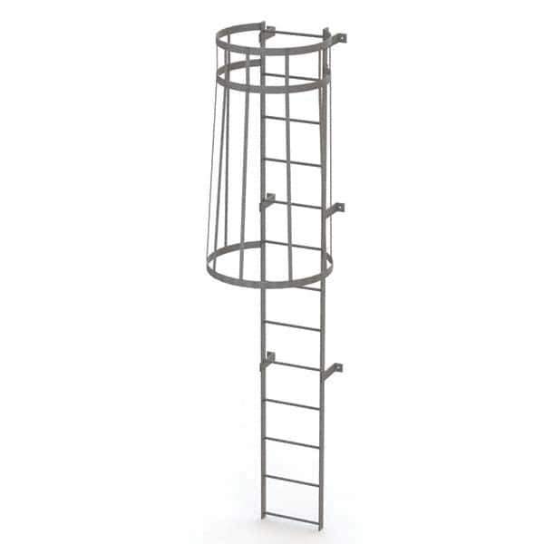 TRI-ARC - Rolling & Wall Mounted Ladders & Platforms Type: Fixed Ladder Style: Safety Cage - Exact Tool & Supply