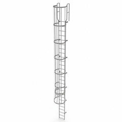 TRI-ARC - Rolling & Wall Mounted Ladders & Platforms Type: Fixed Ladder Style: Safety Cage - Exact Tool & Supply