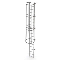 TRI-ARC - Rolling & Wall Mounted Ladders & Platforms Type: Fixed Ladder Style: Safety Cage - Exact Tool & Supply