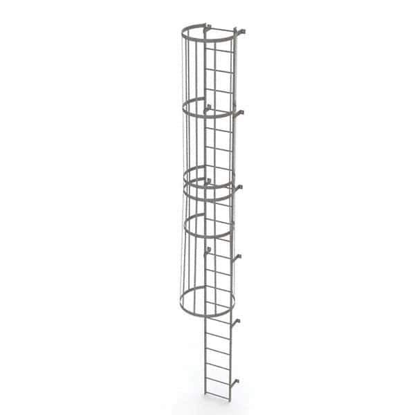 TRI-ARC - Rolling & Wall Mounted Ladders & Platforms Type: Fixed Ladder Style: Safety Cage - Exact Tool & Supply